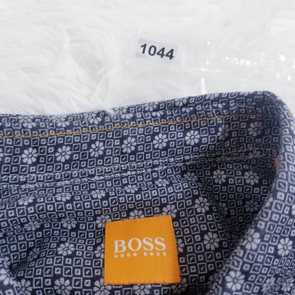Hugo Boss Orange Patterned Floral Collared Shirts - Picture 9 of 12